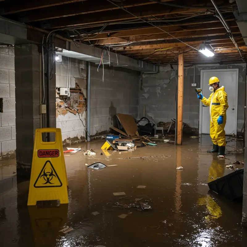 Flooded Basement Electrical Hazard in Hertford, NC Property